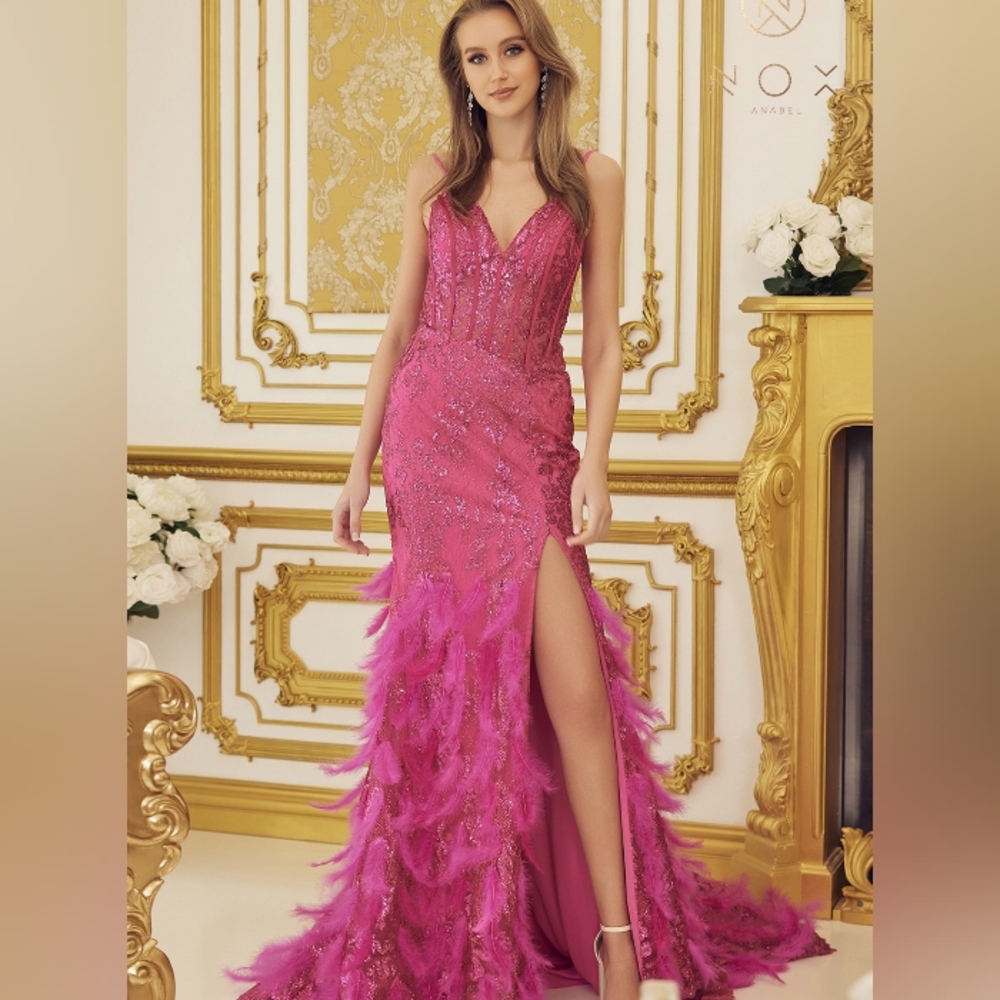 Emerald, royal,fuschia, black, mermaid beaded long floor length dress open back